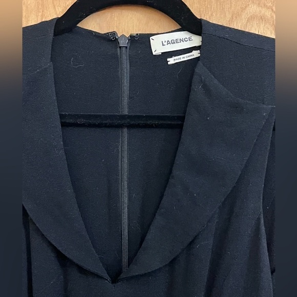 L’AGENCE Black Gabby Tiered Bow Front Dress 0 - Picture 5 of 6